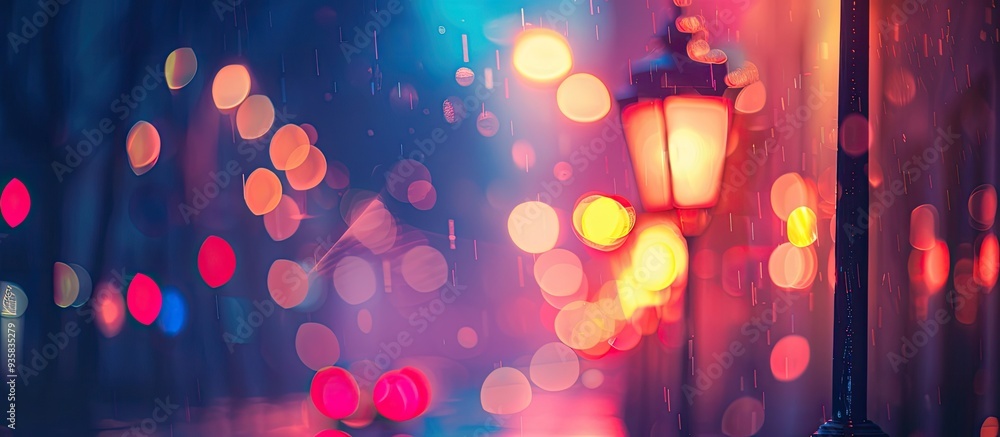 Poster vintage vibrant bokeh. copy space image. place for adding text and design