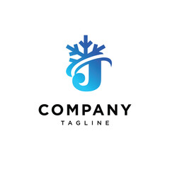 Letter J Ice Cool logo icon vector