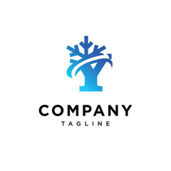 Letter Y Ice Cool logo icon vector