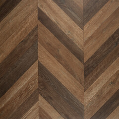 Dark Chevron Patterned Wooden Floor Texture with Rich Earthy Tones