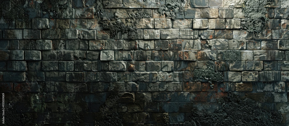 Aufkleber a portion of the wall constructed with bricks. copy space image. place for adding text and design