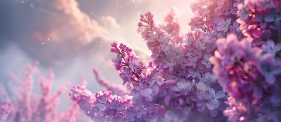 Fototapeta premium Lilacs. Copy space image. Place for adding text and design