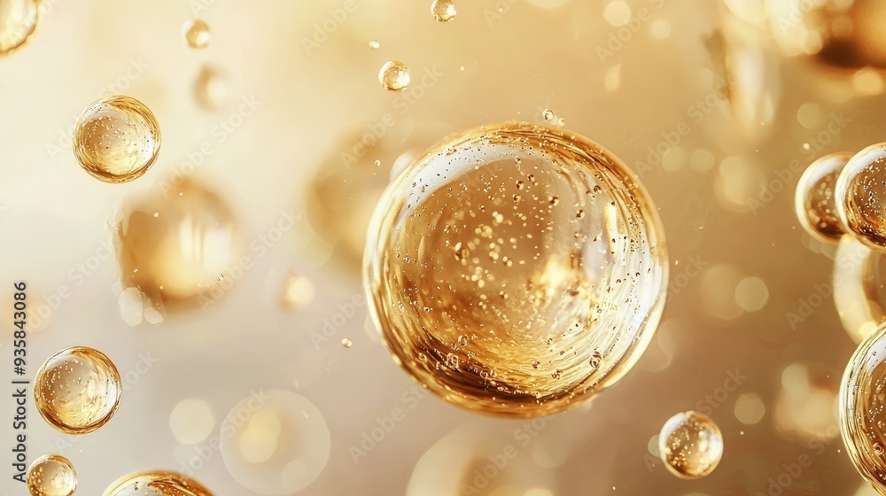 Canvas Prints Golden liquid bubbles