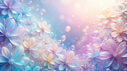 Obraz premium Abstract floral background with shimmering liquid petals in pastel gradient colors