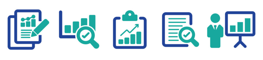 Result report icon set. Review document icon vector illustration. Business analysis concept. stock vector. eps 10.