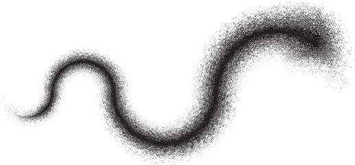 Curved Dry Brush Stroke . Chinese calligraphy . Asian style . Snake logo. Chinese new year 2025 zodiac snake symbol .design elements . Looped brush line . Vector