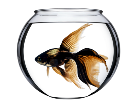    Gold fish in a fishbowl