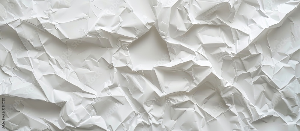Poster crumpled texture of white paper background. copy space image. place for adding text and design