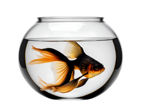    Gold fish in a fishbowl