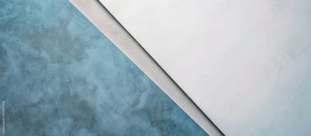 Poster abstract geometric shape with a gray and blue paper background. copy space image. place for adding t