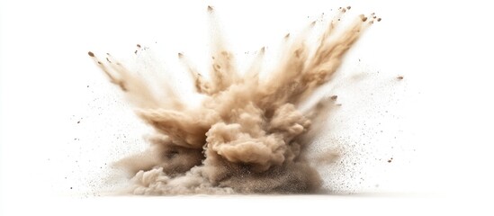 Sand Explosion Isolated on White Background