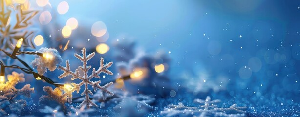 Winter Wonderland with Snowflake and Lights
