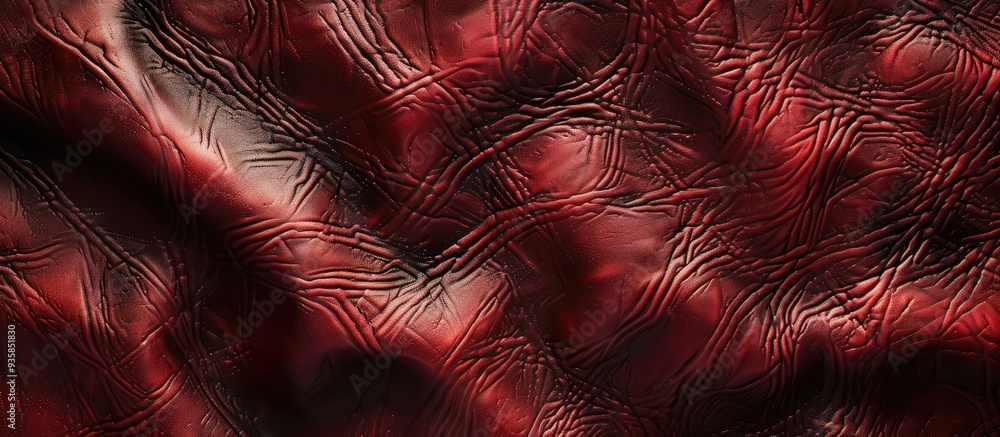Poster dark crimson backdrop featuring embossed imitation leather. copy space image. place for adding text 