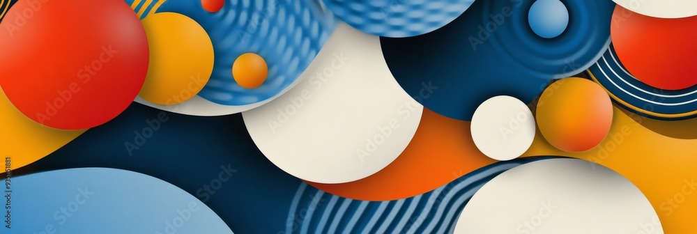 Poster abstract colorful circle pattern background - an abstract background featuring overlapping circles i