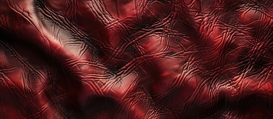 Dark crimson backdrop featuring embossed imitation leather. Copy space image. Place for adding text and design
