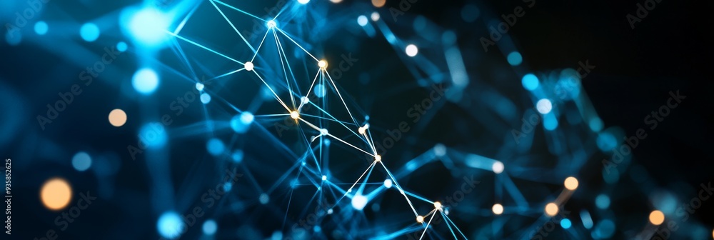 Poster abstract digital network connection - futuristic technology background - abstract digital network co