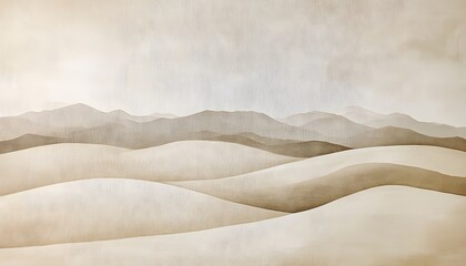 Abstract Minimalist Landscape with Beige and Brown Tones