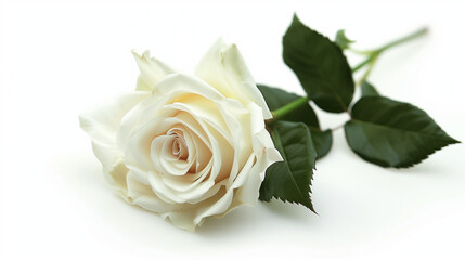 White Rose on white background