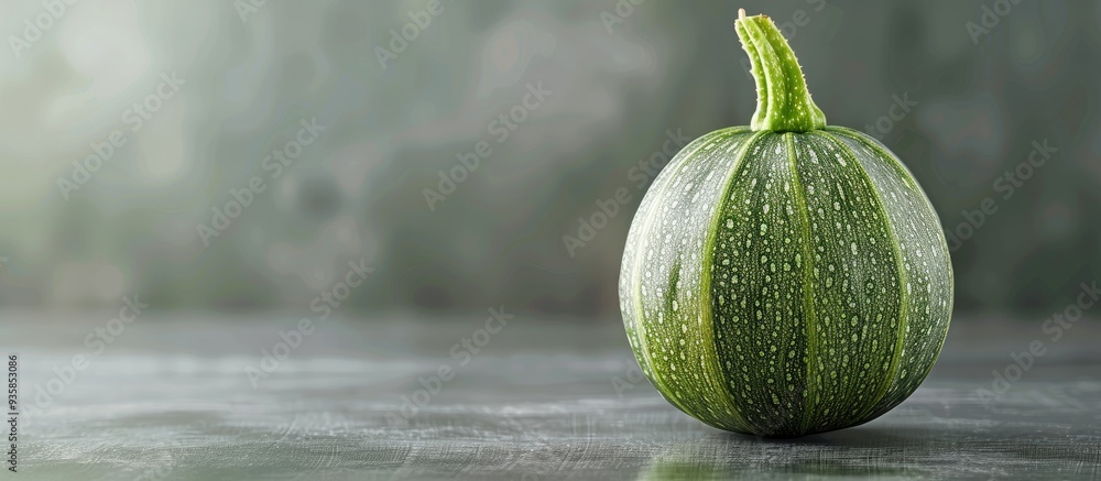 Wall mural Green squash zucchini. Copy space image. Place for adding text and design