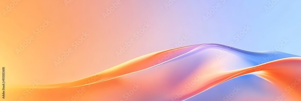 Aufkleber abstract gradient background with flowing waves - a vibrant abstract background with flowing waves, 