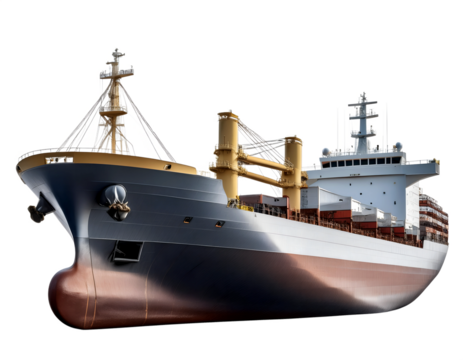  Cargo ship isolated on png