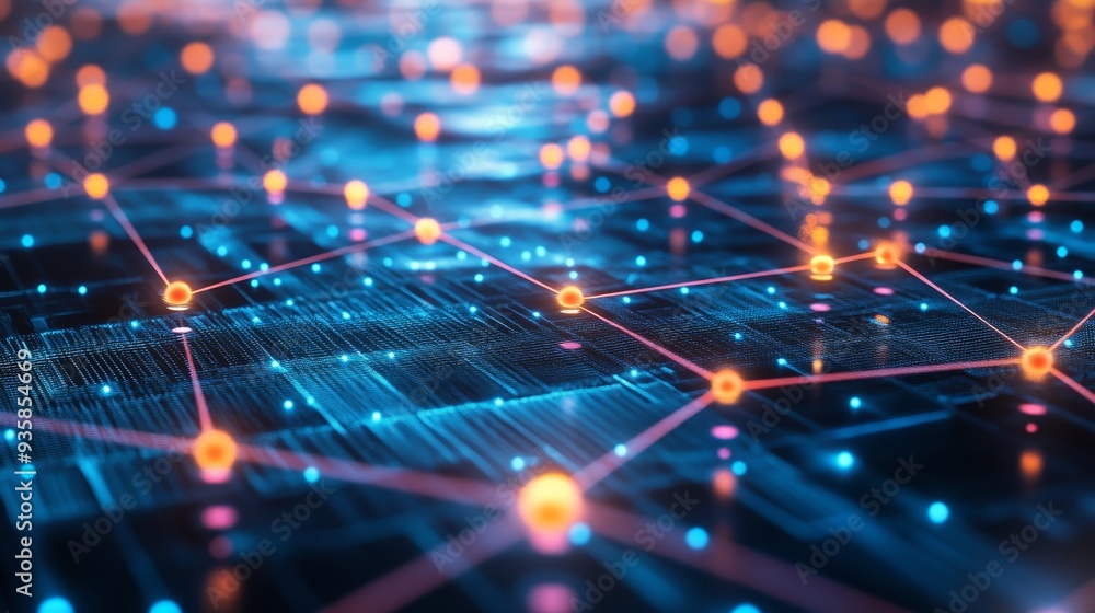 Poster abstract network connection technology background - a digital network connection illustration with g