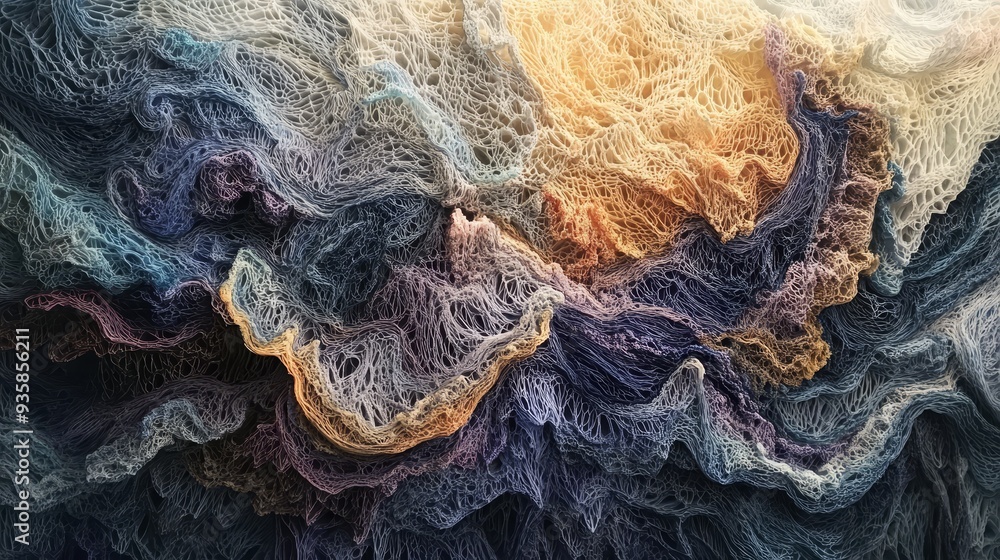 Poster abstract wavy pattern texture background - abstract background with blue, purple, and orange colors.