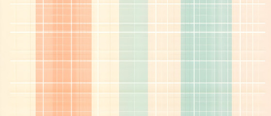 Fototapeta premium A flat vector illustration of a background design with stripes and grids, using two pastel colors like soft peach and baby blue. The stripes are simple and uniform, a delicate grid pattern 