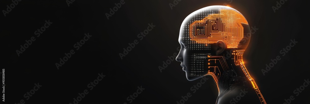 Poster artificial intelligence: the future of thinking - a futuristic concept showcasing the integration of