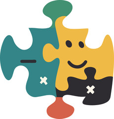 Smiling Puzzle Piece Face