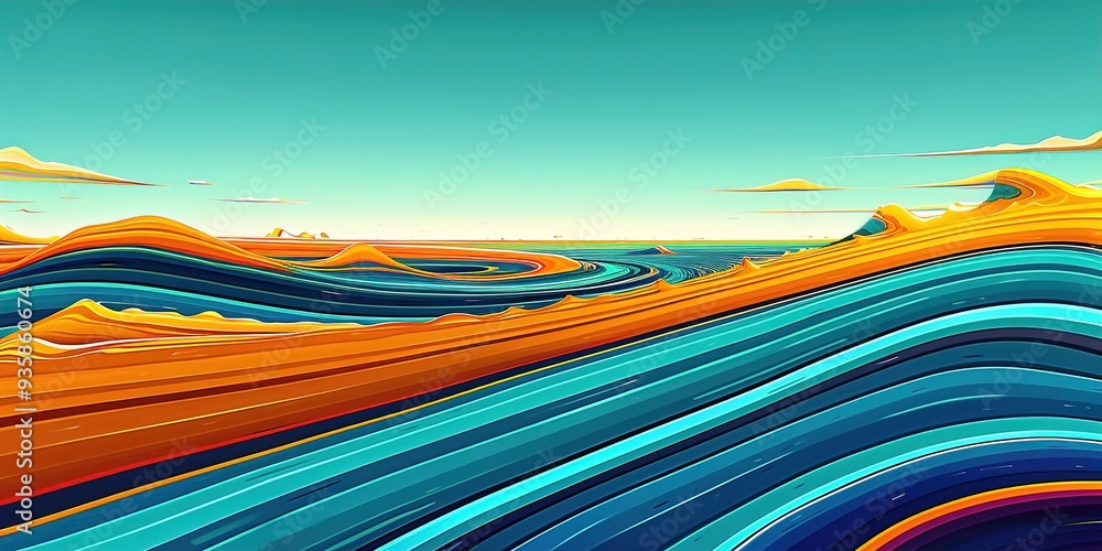 Poster background with waves