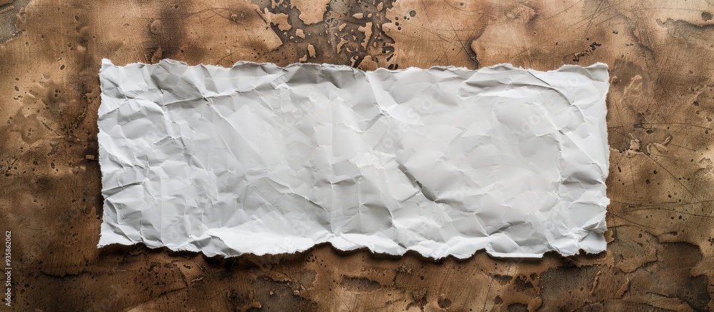 Poster grunge white paper on a brown recycled background. copy space image. place for adding text and desig
