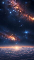 Fototapeta premium Stunning Cosmic Landscape: A Journey Through Space and Stars