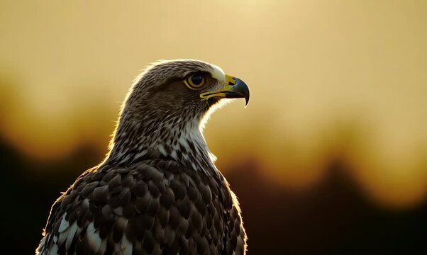 Close-up of a Young Eaglet in Serene Forest at Dawn
