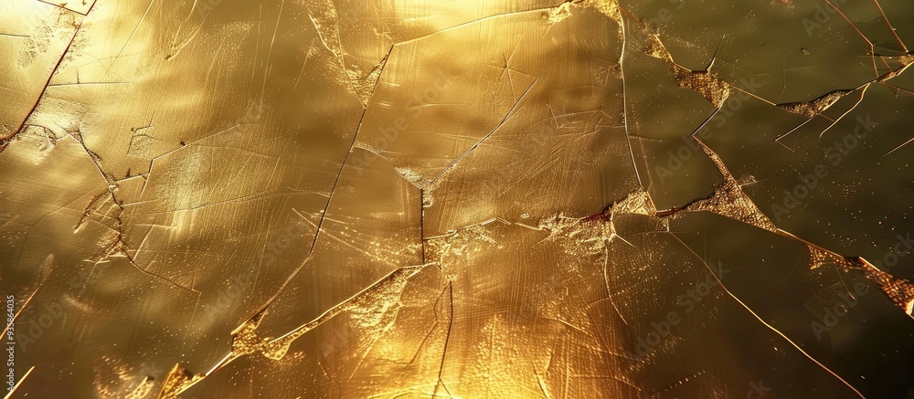 Poster scratches on a gold metallic background. copy space image. place for adding text and design