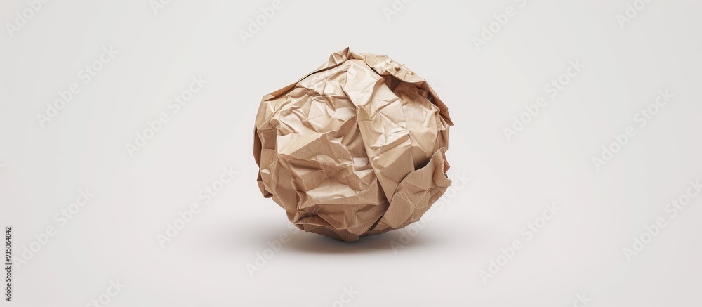 Poster crumpled paper surface brown crumpled paper texture for use as a background isolated crumpled paper 