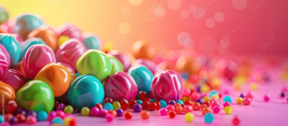 Poster vibrant candy. copy space image. place for adding text and design