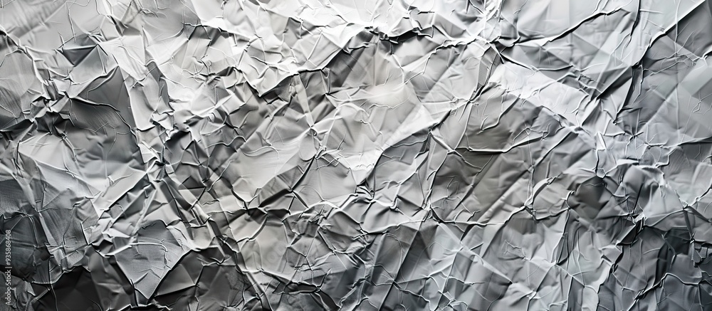 Poster crumpled texture background of grey paper. copy space image. place for adding text and design