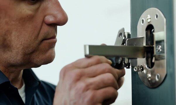 Expert Locksmith at Work in Professional Workshop