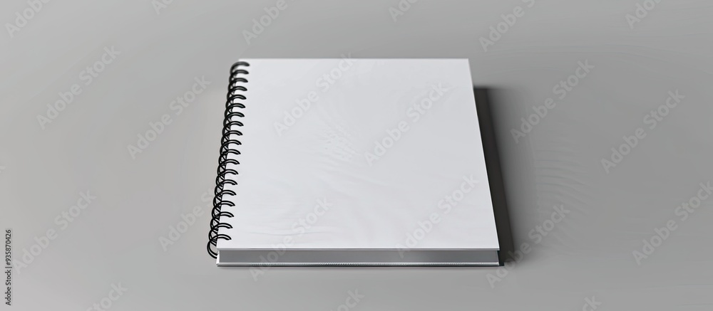 Poster creative writing idea white notebook. copy space image. place for adding text and design