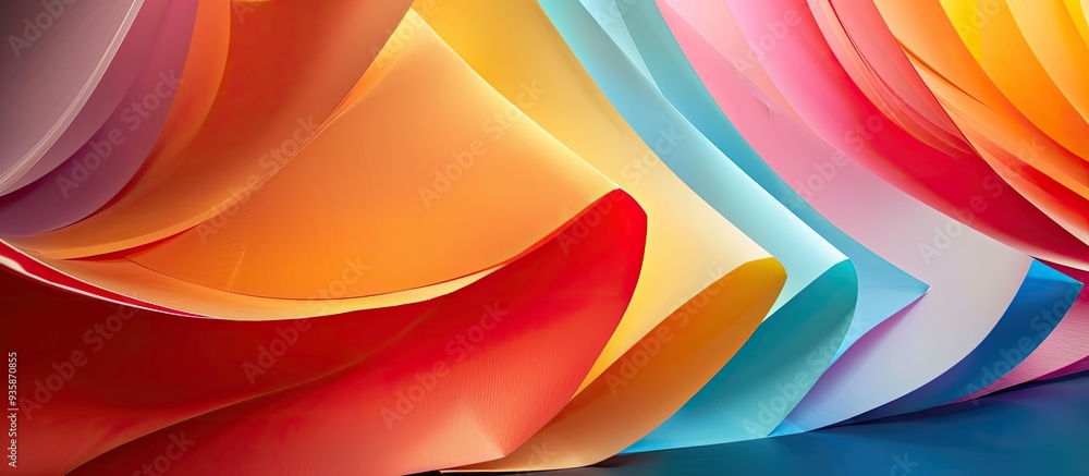 Poster multicolored collection of paper background with abstract geometric composition. copy space image. p