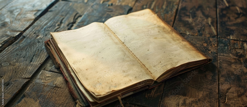 Poster view of an open undated cell diary. copy space image. place for adding text and design