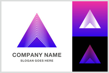Geometric Triangle Letter A Business Company Stock Vector Logo Design Template