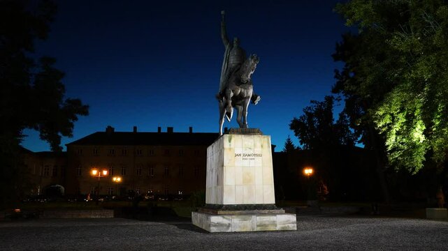 Zamosc sculpture Jan Zamoyski on horse poland