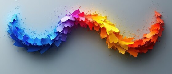 set of curved multi-colored arrows on a gray background.