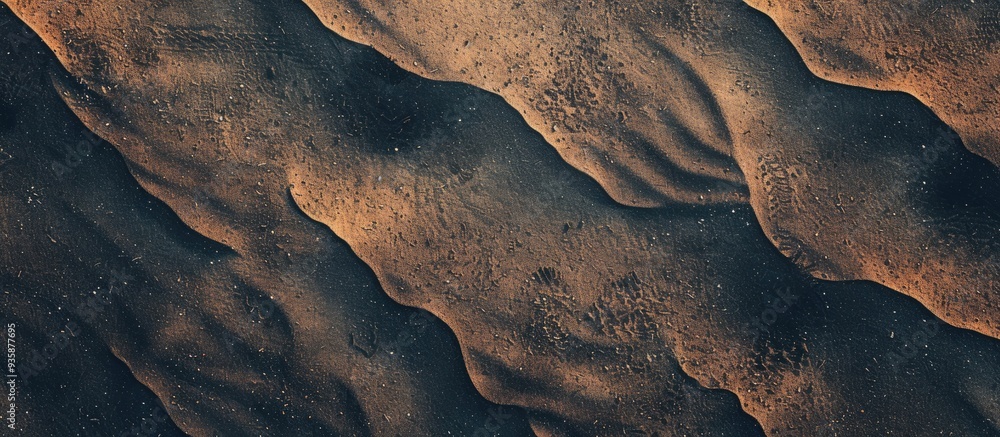 Aufkleber top view of textured sand with a color filter and copyspace