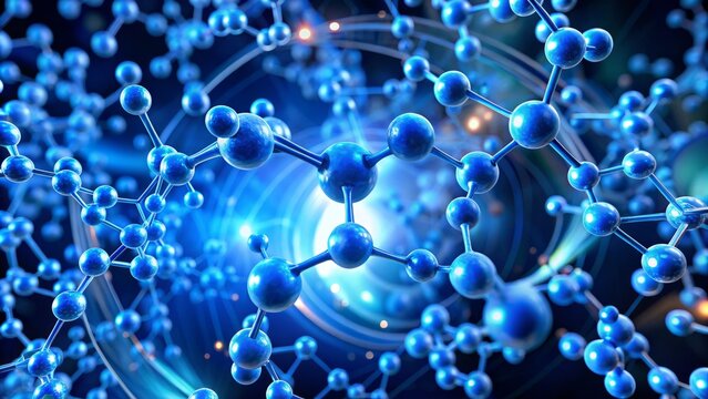 bold blue backlight on pheromone molecules swirling