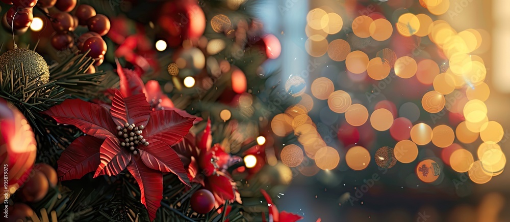 Poster christmas decor. copy space image. place for adding text and design