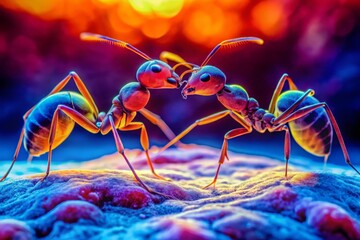 Infrared photography warm heat maps ants communicating through touch primal language ancient instincts emotional connections thermal imaging nature's secrets