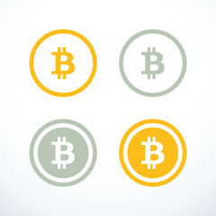 Bitcoin icon set. Vector illustration